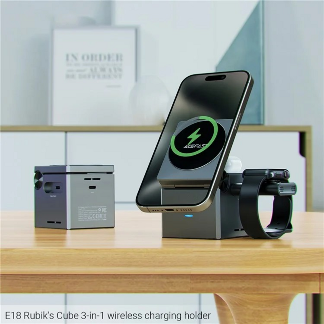 Acefast Rubik's Cube 3-in-1 wireless charging holder