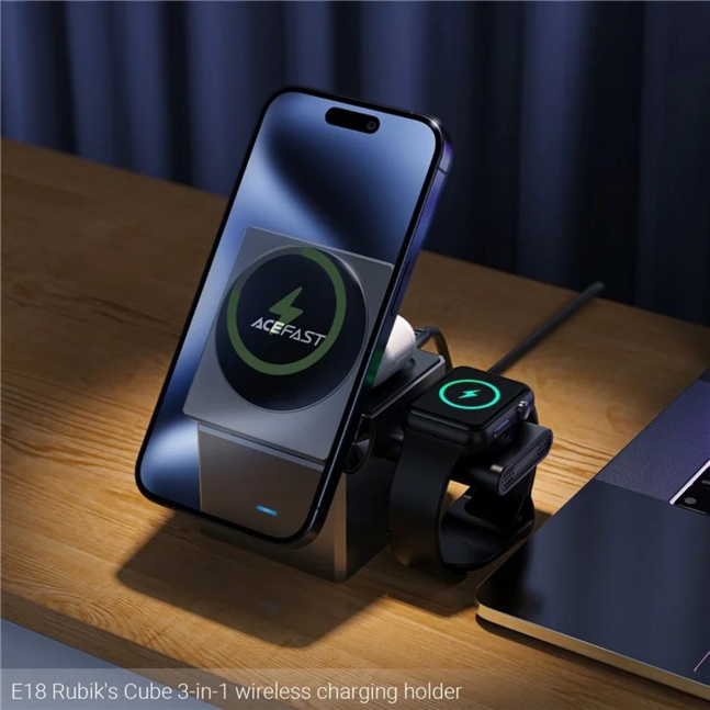 Acefast Rubik's Cube 3-in-1 wireless charging holder