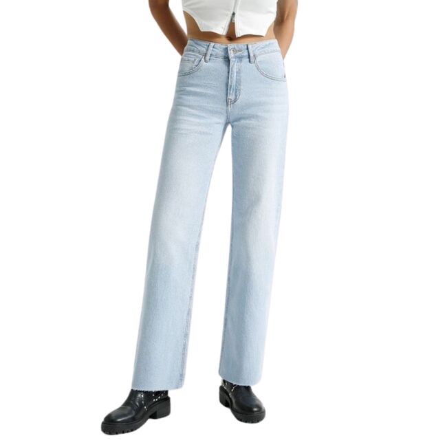 Wide Leg Blue Jeans