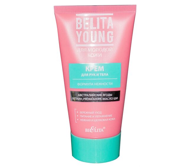 Qo'l va tana uchun Belita Young kremi yumshoqlik formulasi 150ml, Belita