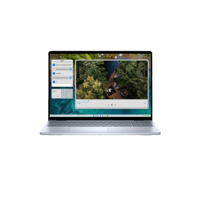 Dell Inspiron 16 5645 Ice Blue, AMD Ryzen 5 8540U 6-core 12-thread, 16 inch FHD+ 1920 x 1200, 8GB DDR5, 512GB M.2 PCIe NVMe SSD, AMD Radeon Graphics, Backlit Keyboard Fingerprint Reader, Dell EcoLoop Essential Backpack 14-16 - CP3724, Windows 11 Home