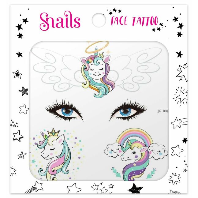 snails-FT0007 SNAILS Face Tattoo - Unicorn Star