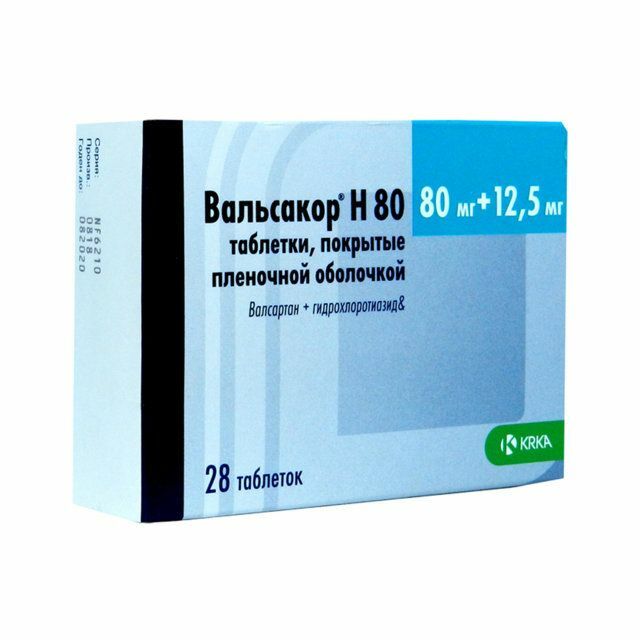 Вальсакор Н б/шахм 80мг+12.5мг N28