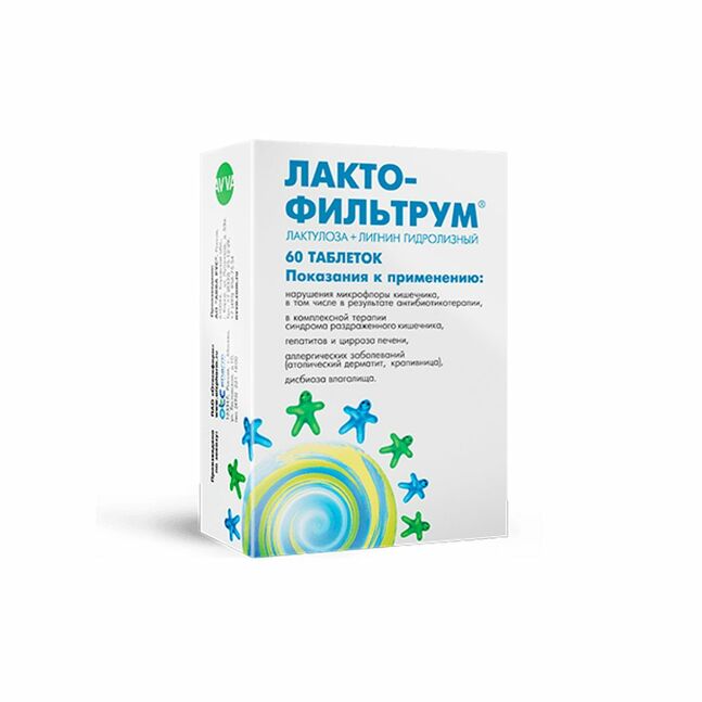 Лактофильтрум шахм 355мг + 120мг N60