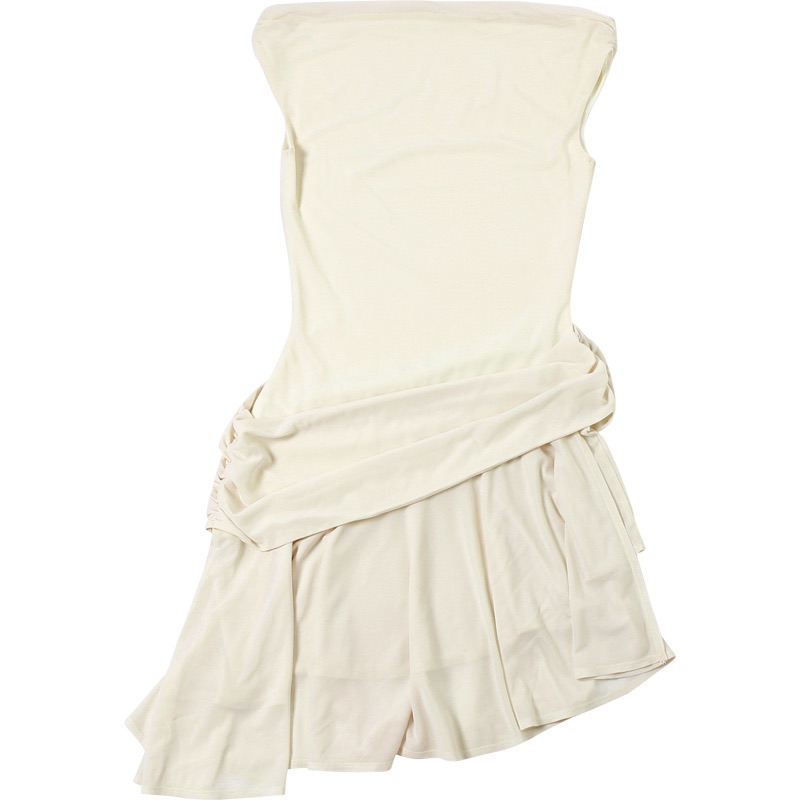 Off shoulder wetlook lace dress white