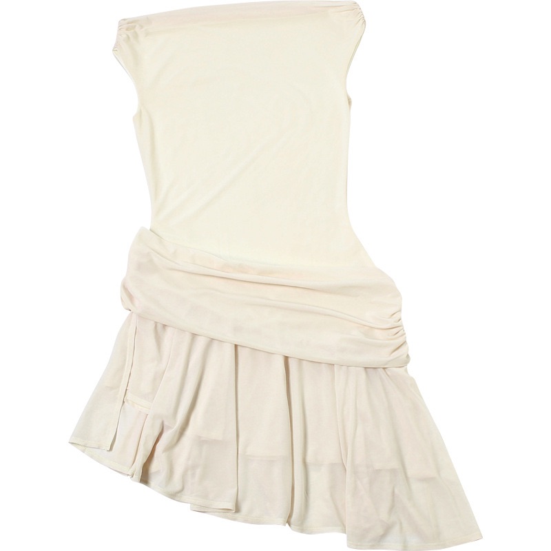 Off shoulder wetlook lace dress white