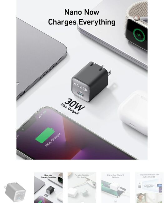 Anker /30W Nano3 GaN adapter 