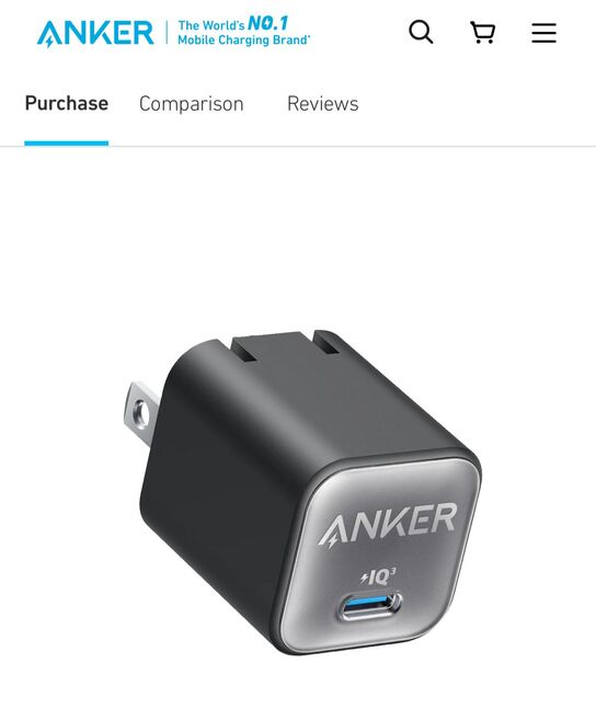 Anker /30W Nano3 GaN adapter 