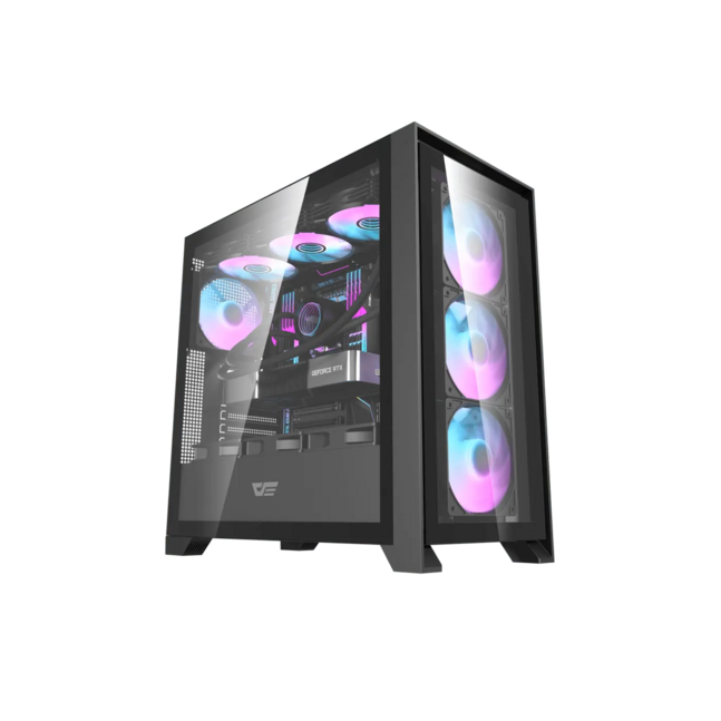 Darkflash DRX90 Glass ATX PC Case, Black - Компьютерын кейс