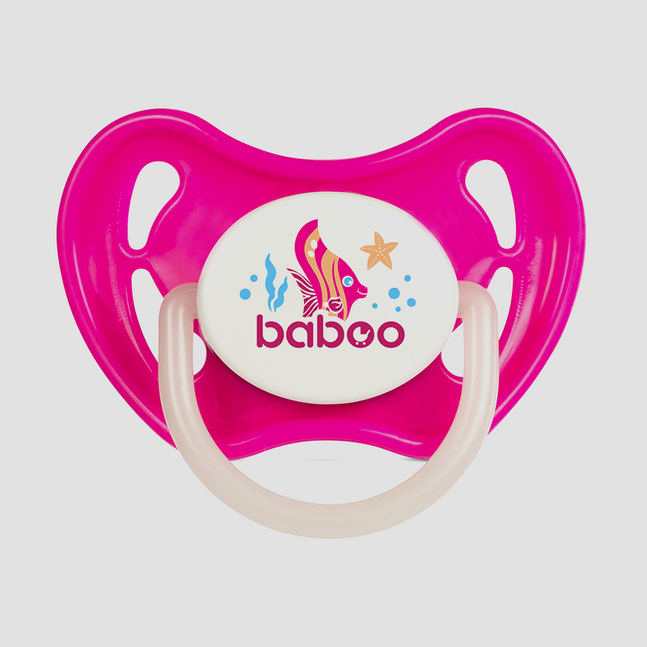 Baboo хавтгай силикон соска харанхуйд гэрэлтдэг ягаан 6+сар