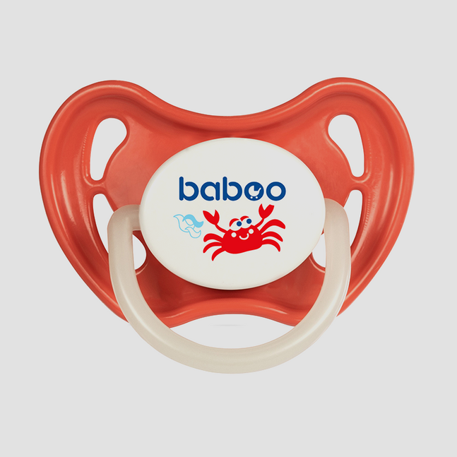 Baboo хавтгай латекс соска харанхуйд гэрэлтдэг улаан 0+сар