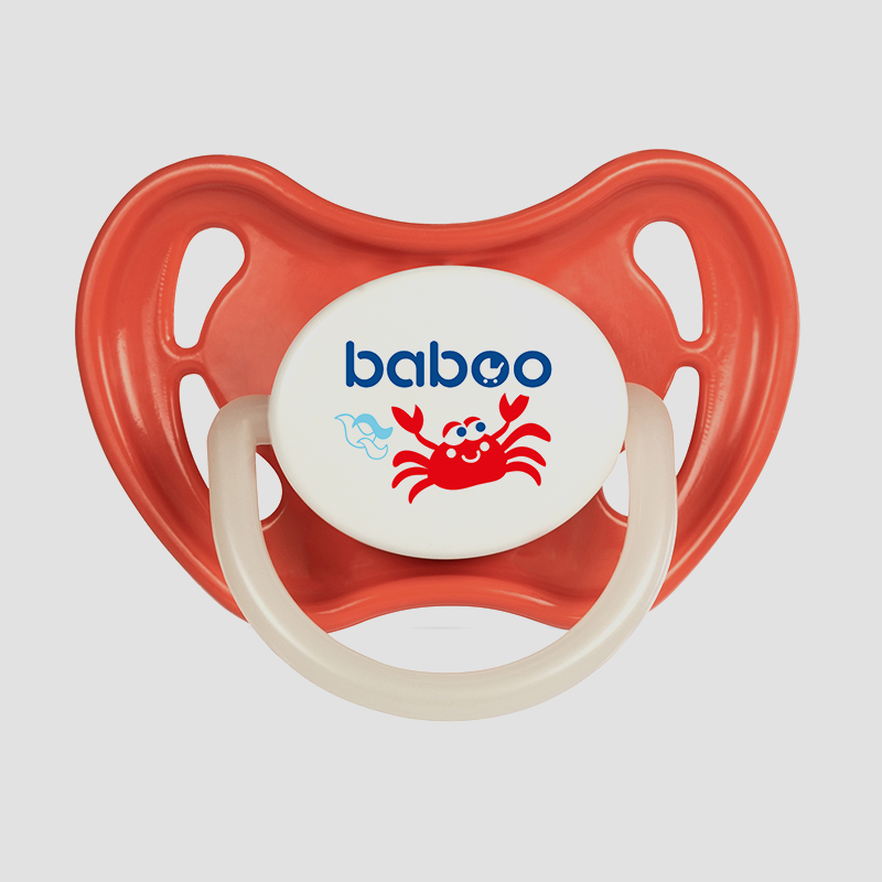 Baboo хавтгай латекс соска харанхуйд гэрэлтдэг улаан 0+сар