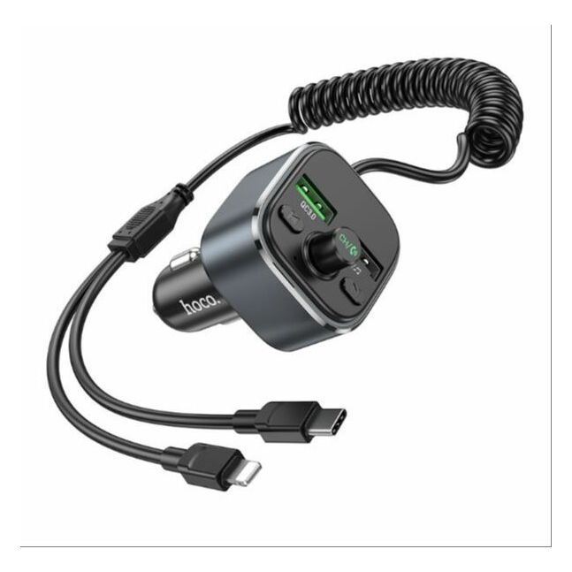 Hoco E74 Car Dual USB Charger Bluetooth FM Transmitter with 2 in 1 Cable