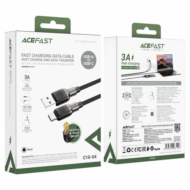 Charging Data Cable C10-04 USB-A to USB-C