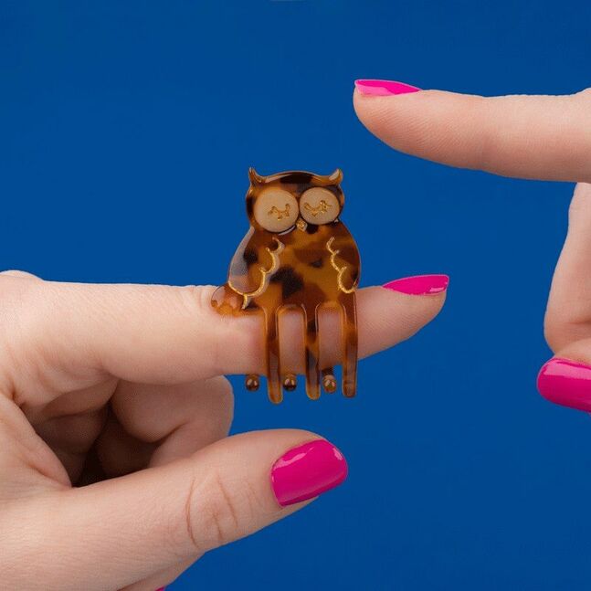 Owl mini hair clip