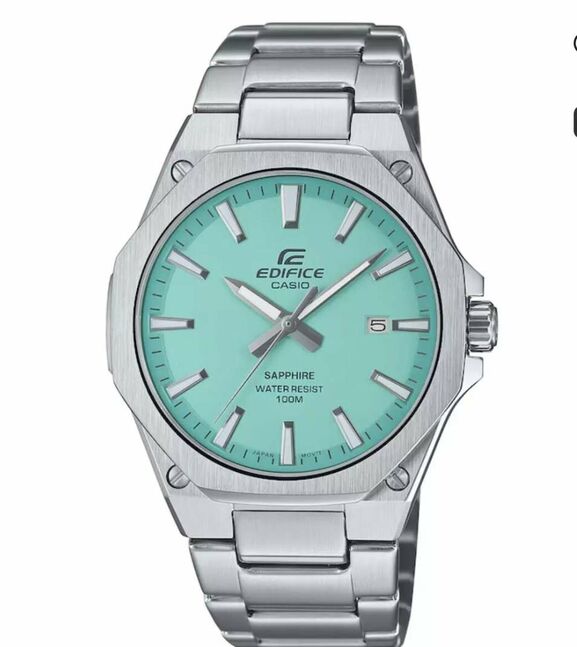 Casio edifice sapphire efr-s108d-2bvuef teal colour stainless steel watch