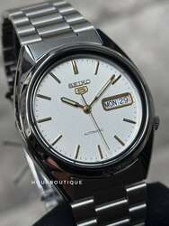 Seiko 5 gold tone automatic watch 