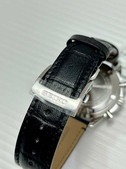 Seiko chronograph tachymeter men watch black brand 