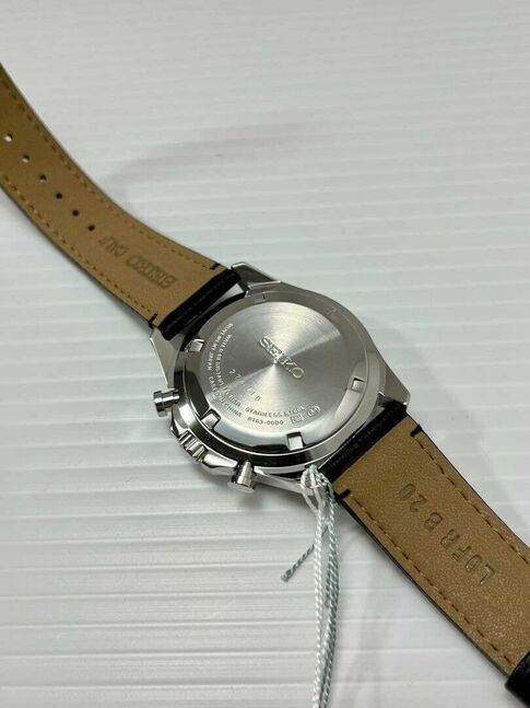 Seiko chronograph tachymeter men watch black brand 