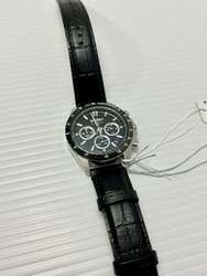 Seiko chronograph tachymeter men watch black brand 