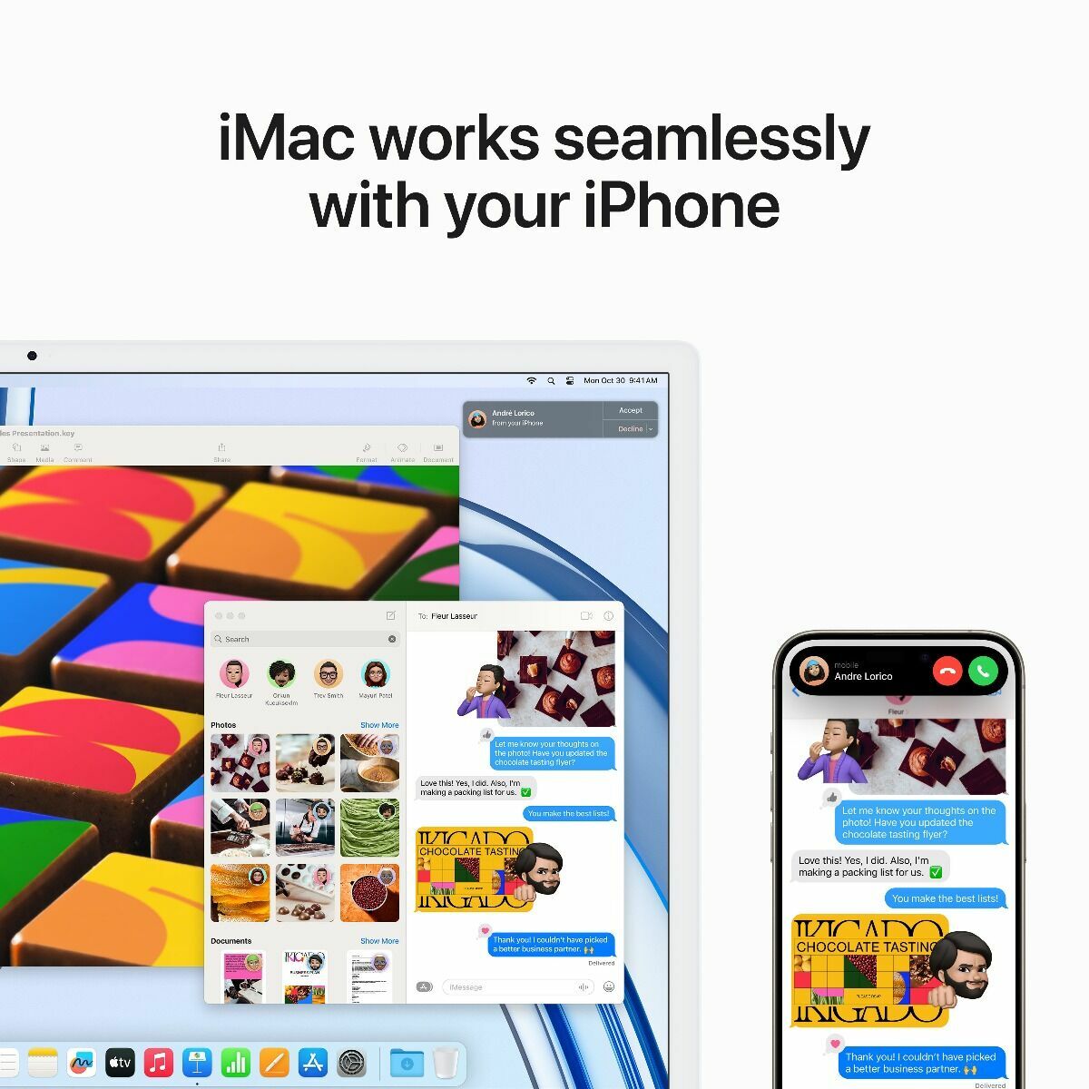 Apple iMac M3 Chip 8 Core CPU 10 Core GPU 8GB 256GB SSD 24'' 4.5K Retina Display Touch ID Silver