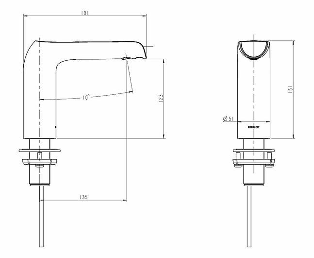 AVID DUO SENSOR FAUCET-MIXER,AC,W/ P,0.5