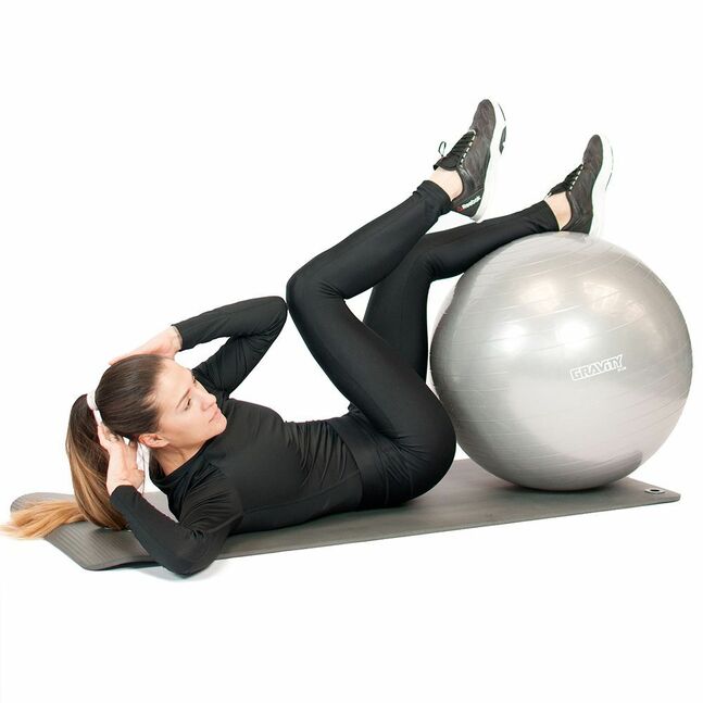 Фитбол Gravity Gymball, 65 см, серебристый, с насосом