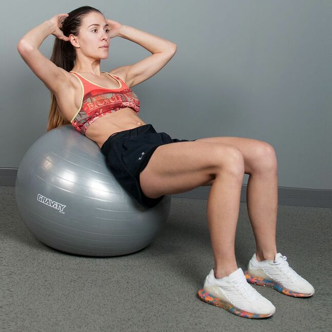 Фитбол Gravity Gymball, 65 см, серебристый, с насосом