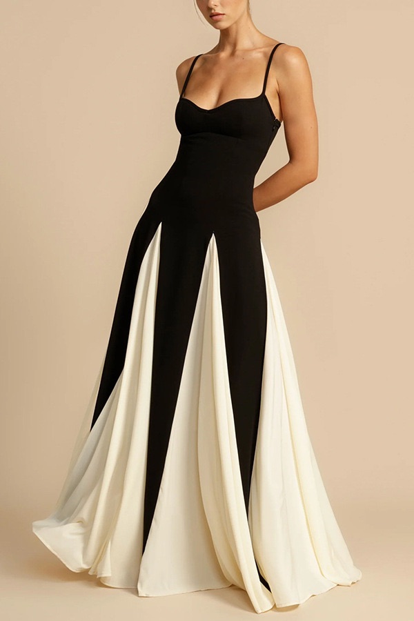 Black & white dress with a a-line silhouette