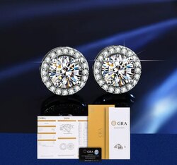 К брилиант засалттай ээмэг (moissanite daimond) 
