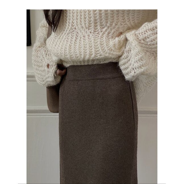 Long black wool  skirt