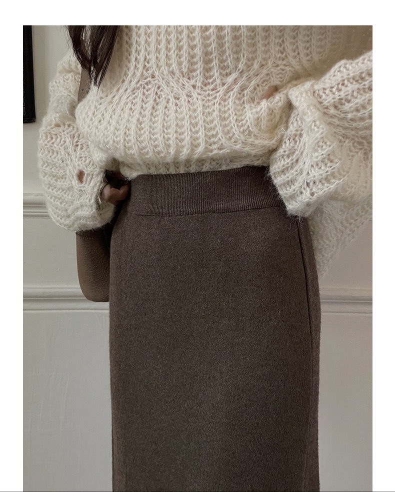 Long black wool  skirt