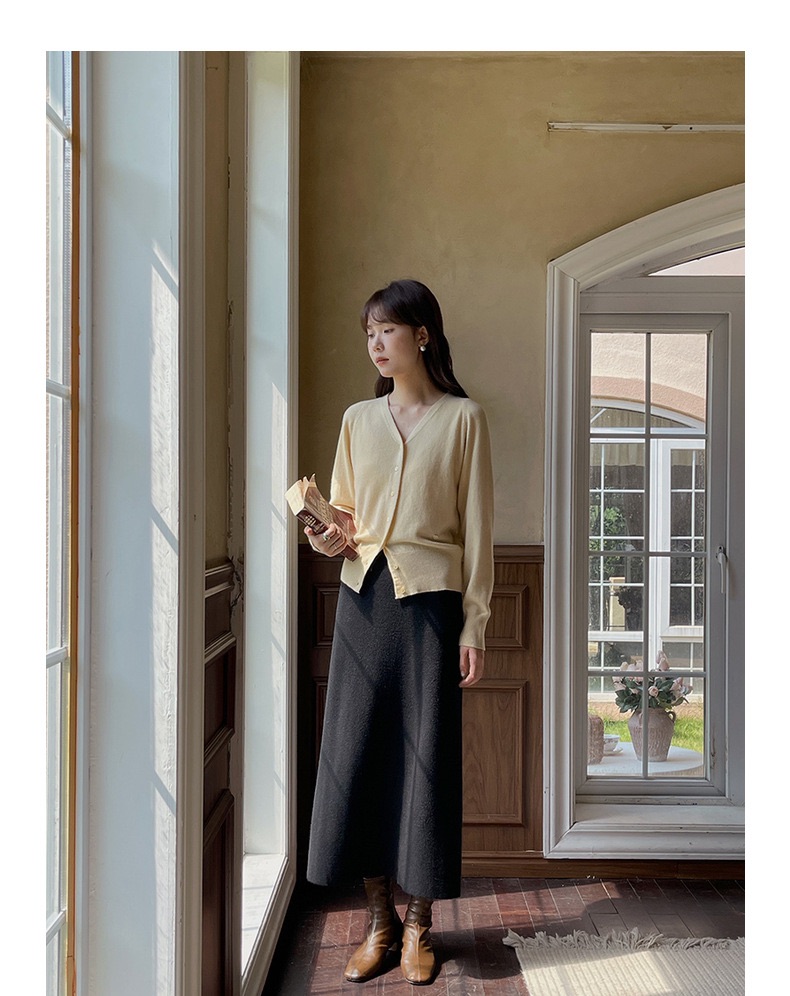 Long black wool  skirt