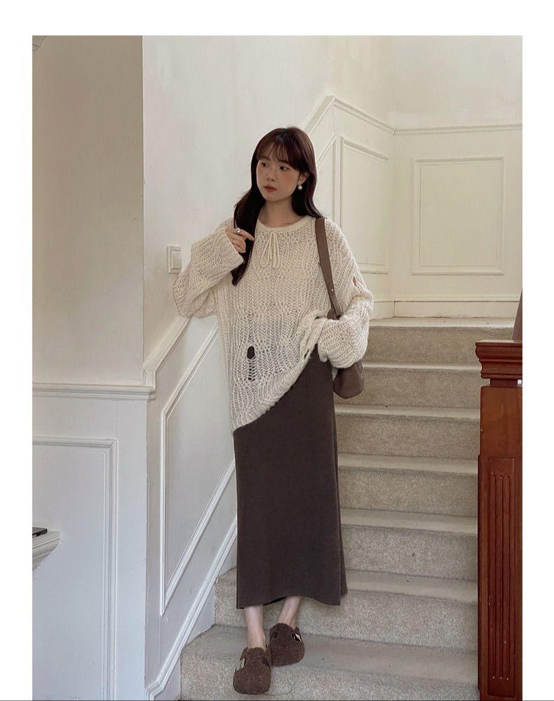Long black wool  skirt