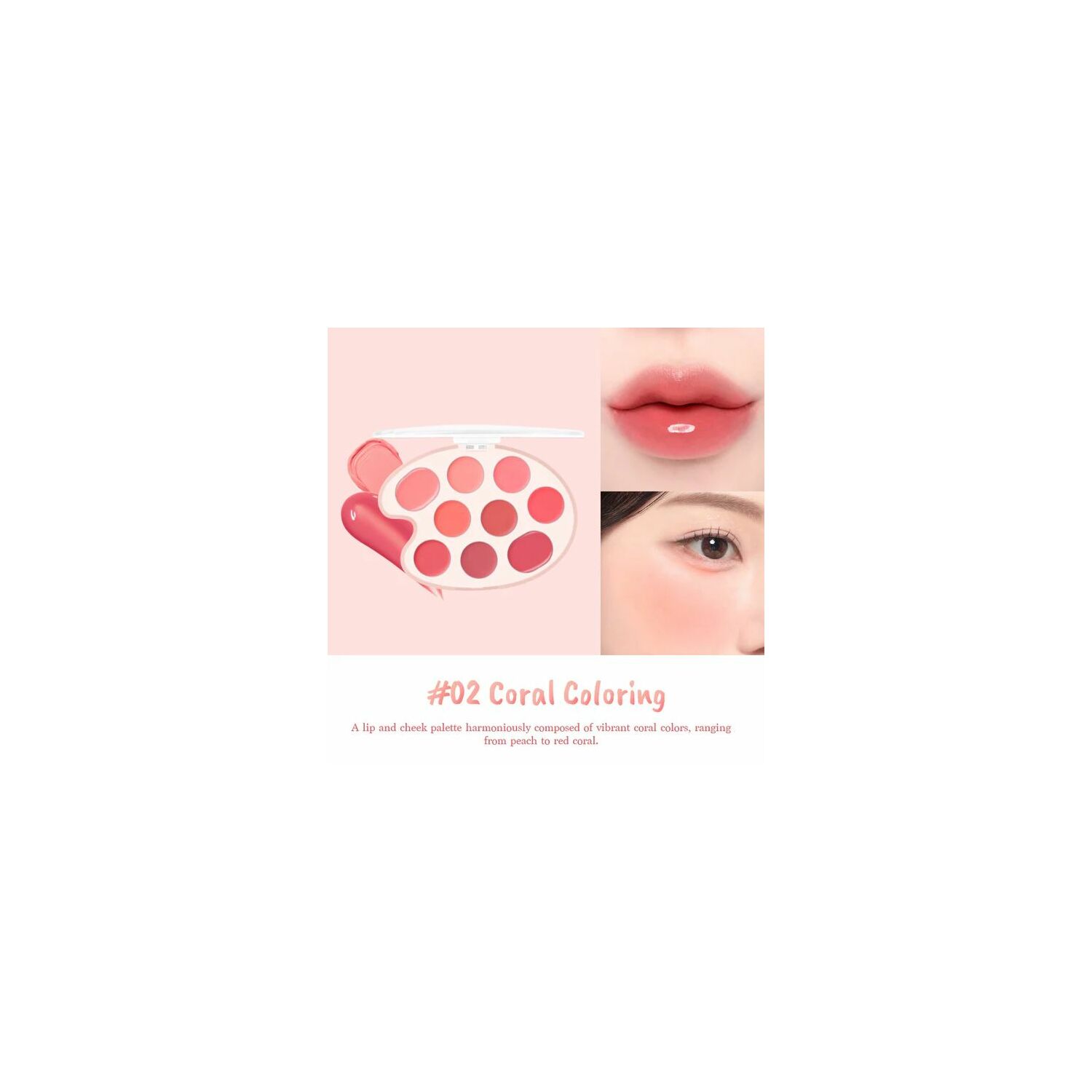 DASIQUE Mood Painting Lip&Cheek Palette 02.Coral