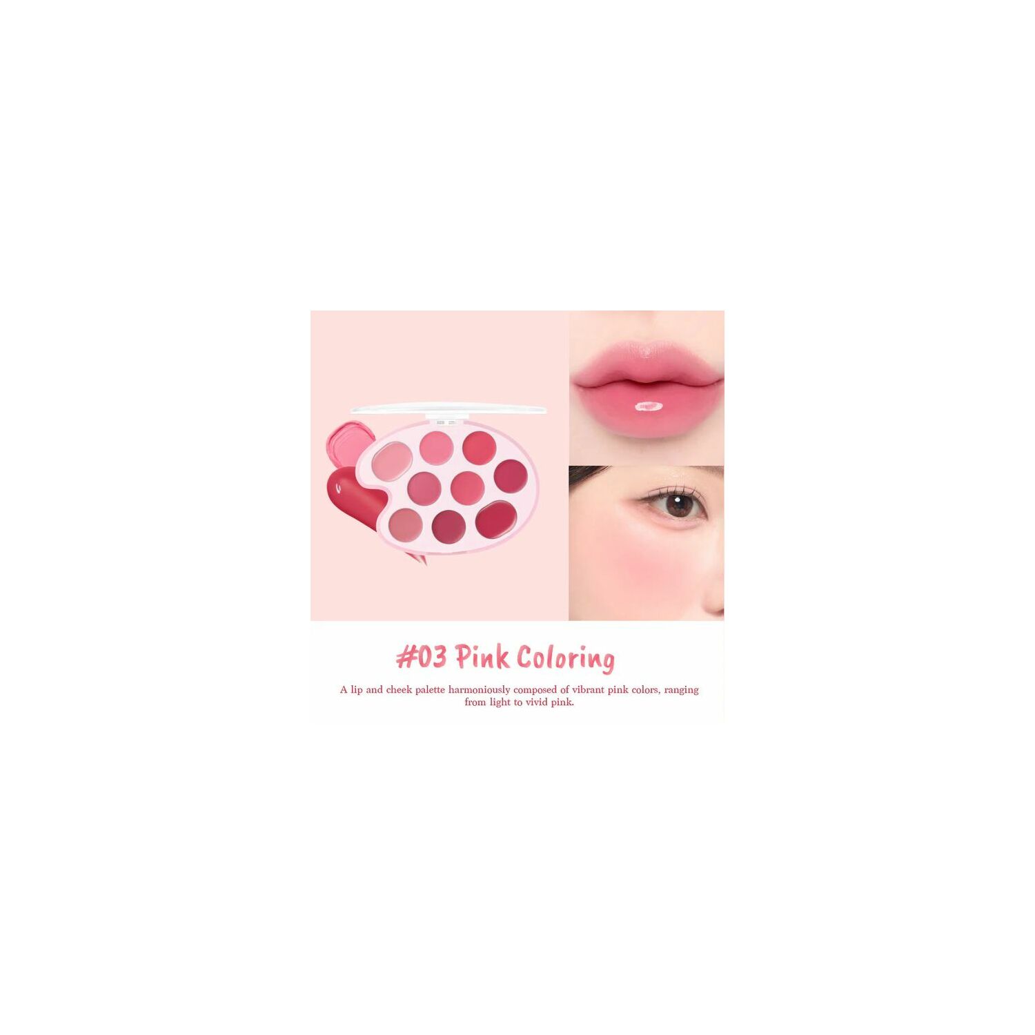 DASIQUE Mood Painting Lip&Cheek Palette 03.Pink
