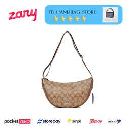 Coach cc monogram brown camel half moon bag