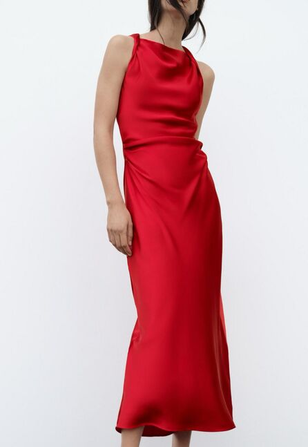 Zara сатин дрэсс