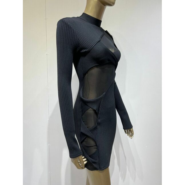Black cut out mini dress