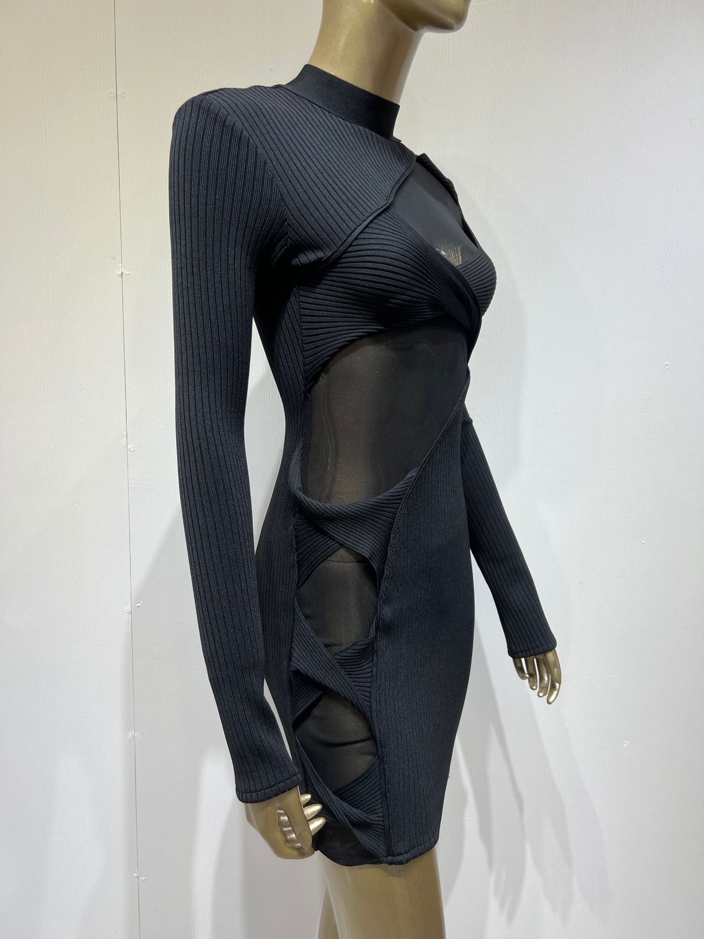 Black cut out mini dress