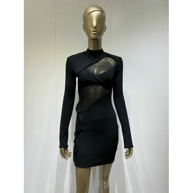 Black cut out mini dress