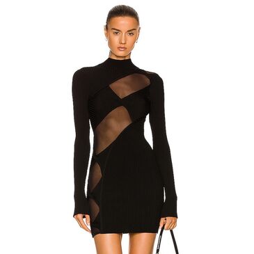 Black cut out mini dress