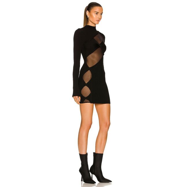 Black cut out mini dress