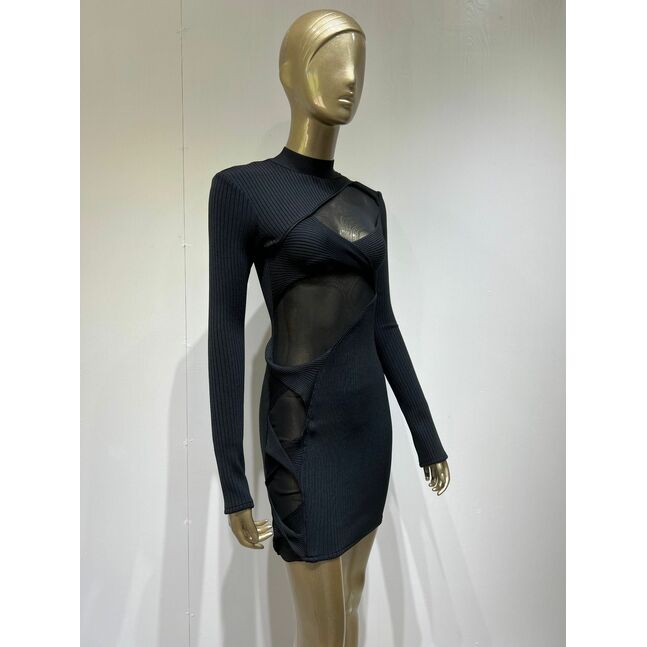 Black cut out mini dress