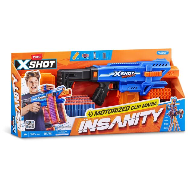 36786 X-SHOT Insanity S1 Motorised Clip Blaster/72ш сум/