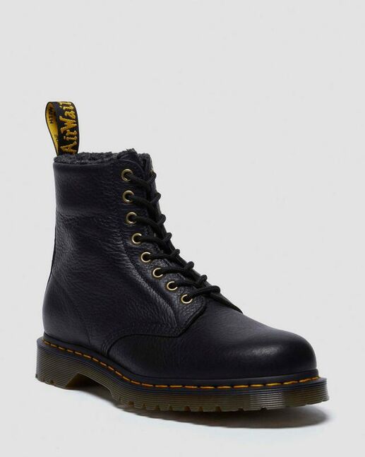 1460 FAUX FUR LINED BLACK GRIZZLY