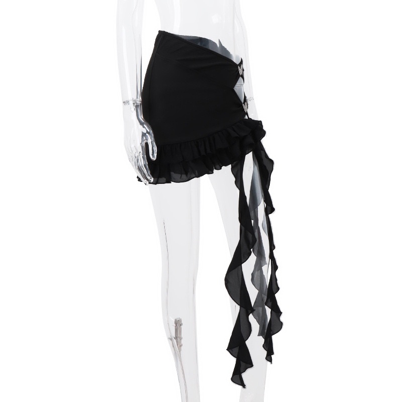 Black ruffle skirt