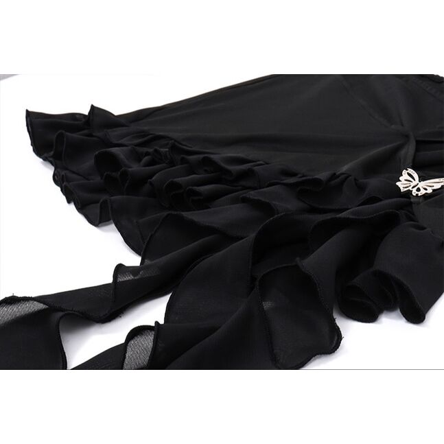 Black ruffle skirt