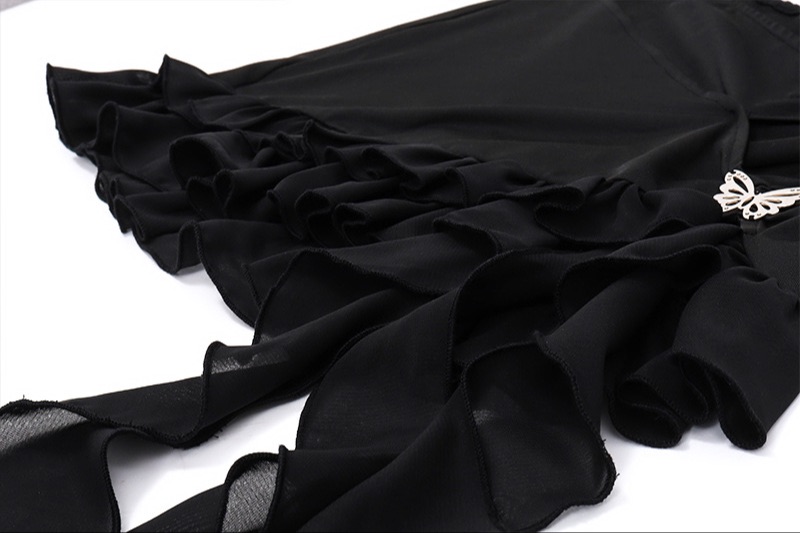 Black ruffle skirt