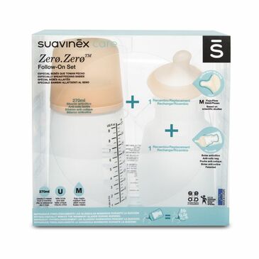 SUAVINEX PACK BREASTFEEDING BOTTLE FOLLOW-ON (270ML + BAG + TEAT)